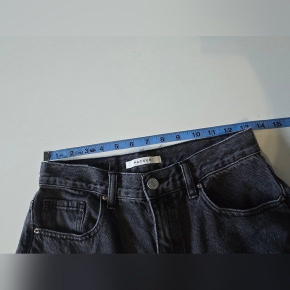 PacSun Eco Black Frayed High Waisted Bootcut Jeans Size 27 - Picture 10 of 10